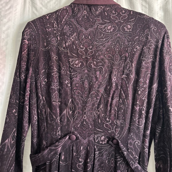 Plaza South Vintage 90s Women's Purple Paisley Dress Size 10P - Picture 12 of 16